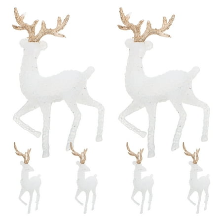 FRCOLOR Christmas Reindeer Decorations White Plastic Figurines for Home