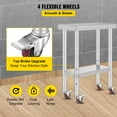 thumbnail image 5 of SKYSHALO 24"x12" Stainless Steel General Purpose Table with Wheels, 5 of 9
