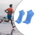 thumbnail image 6 of Unique Bargains 4 Pairs Half Finger Five Toe Socks Unisex Non Slip Daily Fit Finger Socks Blue, 6 of 7