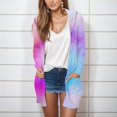 thumbnail image 4 of BODOAO Women's Cardigans Open Front Casual Lightweight Long Sleeve Knit Classic Fall Fashion Cardigan with Pockets Autumn and Winter Gradient Thin Mid Length Cardigan Side Pocket Jacket Hot Pink S, 4 of 6