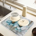 thumbnail image 5 of Rustic Teal White Daisy on Vintage Wooden Dish Drying Mat for Kitchen Counter Absorbent Microfiber Large Drying Pad Dish mats for Kitchen Countertops 18 x 24 Inch, 5 of 8