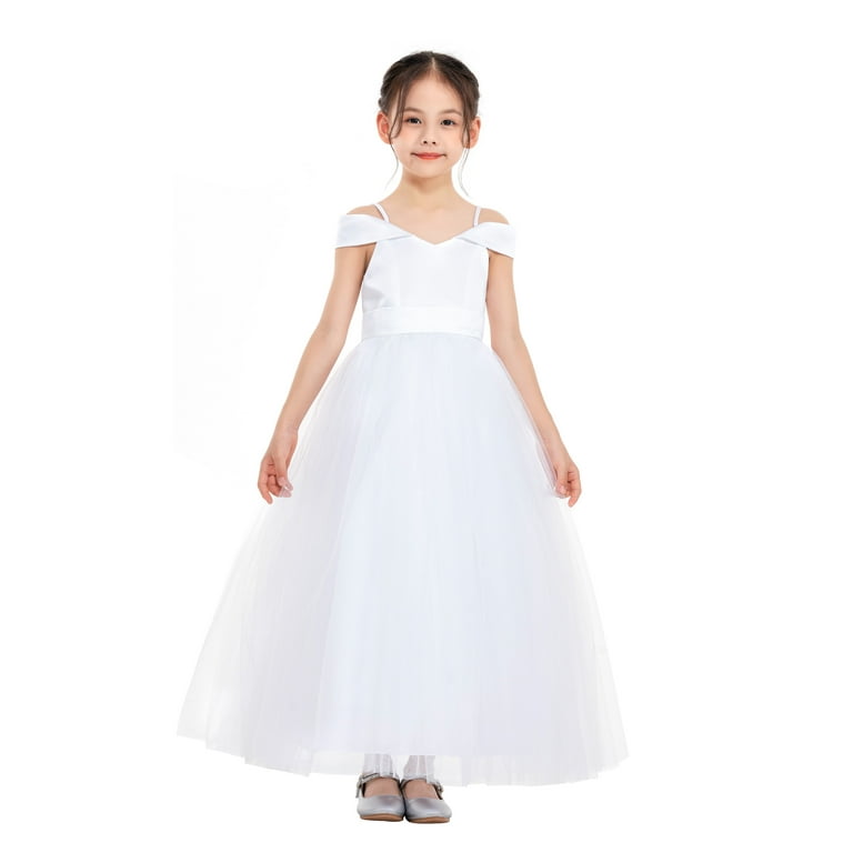 Ekidsbridal Off the Shoulder Tulle Flower Girl Dress Wedding Junior Bridesmaid Formal Evening Gown 422 6