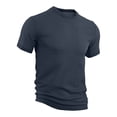 thumbnail image 4 of Breeze Mens Shirts Cooling Mesh Short Sleeve Top Athletic Fit Summer Shirt for Men Quick-Dry Stretch for Workouts and Everyday Comfort Navy Xxl, 4 of 5