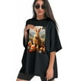 thumbnail image 3 of Plus Size Shirt for Women Black Tops for Women Short Sleeves Shirt for Women Easter T Shirt Crewneck Shirt for Women XL, 3 of 5