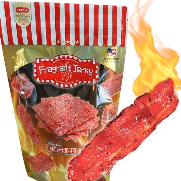 Singapore Street Snack, Fire-Grilled Bacon Jerky, Grilled Fresh to Your Order, Shipped the Same Day (Original Flavor 4 oz.) - L.A. Times "Handmade Gift" Winner