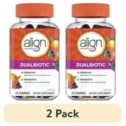 (2 pack) Align Prebiotic Probiotic Supplement Gummies, Natural Flavors, 60 Ct
