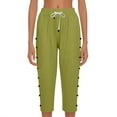 thumbnail image 4 of Cyglowse Capris for Women Petite Length Plus Size Pull on Pedal Pushers Dress Capris Summer Wide Leg Casual Cropped Pants with Pockets Green XL, 4 of 6