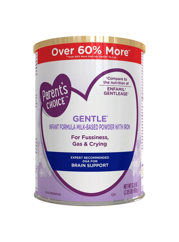 Parent's Choice Gentle Infant Formula Powder with Iron; for Fussiness, Gas and Crying, 32.8 oz Canister
