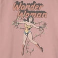 thumbnail image 2 of Junior's Wonder Woman Christmas Lights  Sweatshirt Desert Pink Medium, 2 of 3