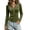 Army Green, variant on Fmbrln Womens Henley V Neck Ruched Slim Fit Long Sleeve Shirts Solid Stretchy Casual Basic Tee Tops
