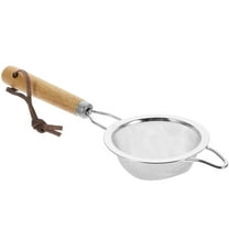 Mesh Strainer Practical Baking Handheld Sifter Wooden Handle Flour Sieve Round Manual Stainless Steel