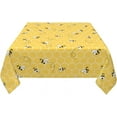 thumbnail image 5 of Bee Tablecloth 60x60 Inch Square, Bee Kind Yellow Table Cloth Honeycomb Decorations Spring Summer Round Table Cover Polyester Washable Tablecloths for Party Picnic Kitchen Dinner Decor Outdoor, 5 of 6