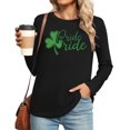 thumbnail image 2 of Uootdi St Patricks Day Long Sleeve Shirts for Women Retro Lucky Clover Tshirt Irish Shamrock Graphic Tee Tops Gift, 2 of 7