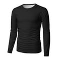 thumbnail image 6 of Dresfit Men's Big and Tall Shirts Solid Color Thermal Tops Fall Loose Fit Long Sleeve Crew Neck Baseball Shirt 2025 Plain Knit Basic Pullover Tops Black 4XL, 6 of 7