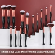 BS-MALL 16-Piece Black Makeup Brush Set - Synthetic Foundation Brush, Powder Brush, Concealer Brush, Eye Shadow Brush