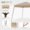 thumbnail image 3 of EAGLE PEAK 10x10ft Slant Leg Easy Setup Pop-up Canopy Tent with Mosquito Netting 64 Sqft of Shade, Beige, 3 of 6