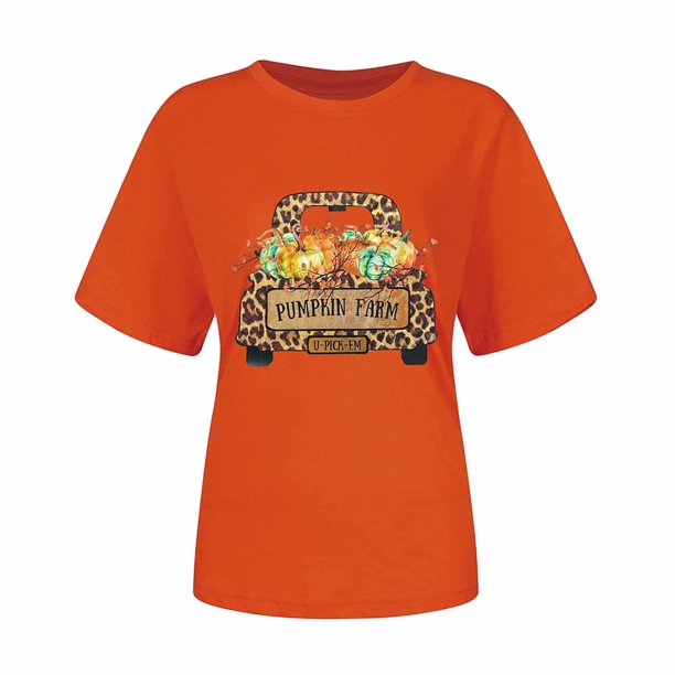 Blusa Informal Con Estampado de Acción de Gracias Para Mujer, Camiseta de Manga Corta Odeerbi ODB151303
