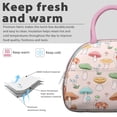 thumbnail image 3 of Bohemian Mushroom Lunch Bag – Cottagecore Aesthetic with Botanical Fungi Print, Thermal and Leakproof Tote, 3 of 4