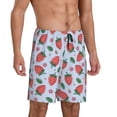 thumbnail image 2 of Kdxio Strawberries Print Mens Sleep Shorts Bottoms Soft Comfy Pajama Wear Pants with Drawstring Pockets, 2 of 7