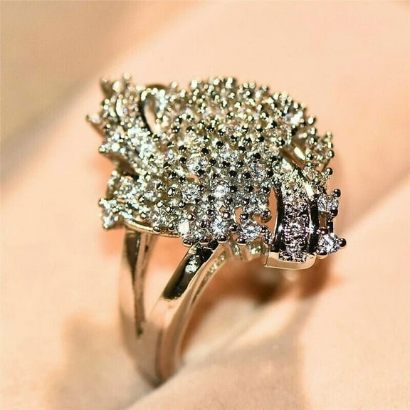 White 14K Cut Engagement Cluster Moissanite Round Ring Gold 2.50 Plated Ct