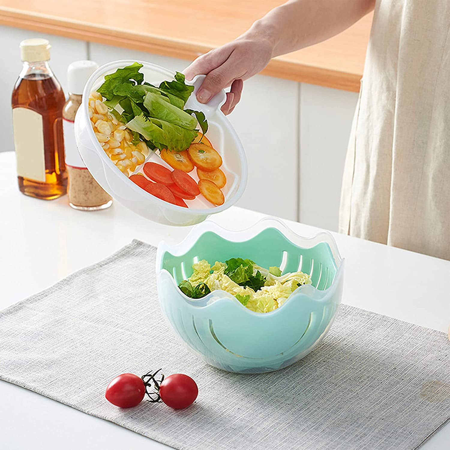 Best Selling All in One Straining and Slicing Plastic Salad Cutter Bowl  Cutting Bowl - China Salad Cutter Bowl and Salad Maker price
