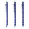 thumbnail image 1 of Uxcell 3Pcs Bolígrafos de Gel Borrables, Bolígrafo Retráctil de Punta Fina de 0.5mm para Marcado Borrable por Calor, Marcadores Suaves para Tejer, Dibujar, Escribir, Planificador, Azul, 1 of 7
