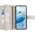 thumbnail image 4 of Funda cartera GANGXUN para Xiaomi Redmi 12 4G/5G , cuero PU con tarjetero, cremallera, correa de mano, soporte y protección 940°, 4 of 6