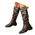 thumbnail image 3 of Women's Mid-Calf Boots with Smooth Texture and Versatile Ruched Shaft for Everyday Wear, 3 of 8