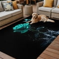 thumbnail image 2 of Fsddascl Green Roses Outdoor Rug for Patio/Deck/Porch, Non-Slip Large Area Rug 4 x 6 Ft, Modern Art Splash Flowers Butterfly Indoor Outdoor Rugs Washable Area Rugs, Reversible Camping Rug Carpet, 2 of 5