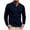 Dark Blue, variant on fatyb Mens Cotton Shirts Long Sleeve Button T Shirts with Pocket Crew Neck Breathable Casual Pullover