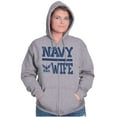 thumbnail image 4 of US Navy Wife Military Anchor Logo Women Plus Size Zipper Hoodie Brisco Brands 2X, 4 of 5