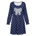 thumbnail image 4 of ATOGUTA Teen Girl Dress Long Sleeve Crewneck A-Line Fall Casual T-Shirt Dresses Red, Size 5T-15, 4 of 8