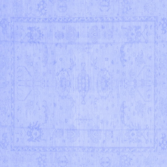 Ahgly Company Indoor Square Abstract Blue Modern Area Rugs, 5' Square