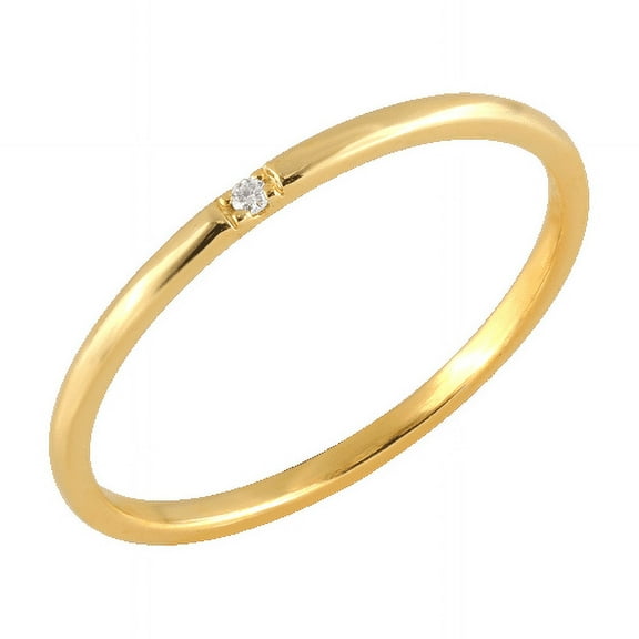 SOLITAIRE JEWELS Solid 10K Yellow Gold One Stone Minimalist Moissanite Engagement Ring
