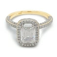 thumbnail image 2 of 2 1/4 ct. t.w Center 8X6MM Emerald Cut Lab Created Moissanite Halo Engagement Promise Ring for Women In 14K Yellow Gold Over Sterling Silver (G-H Color, VVS1 Clarity, 2.25 Cttw) Size - 6.5, 2 of 7