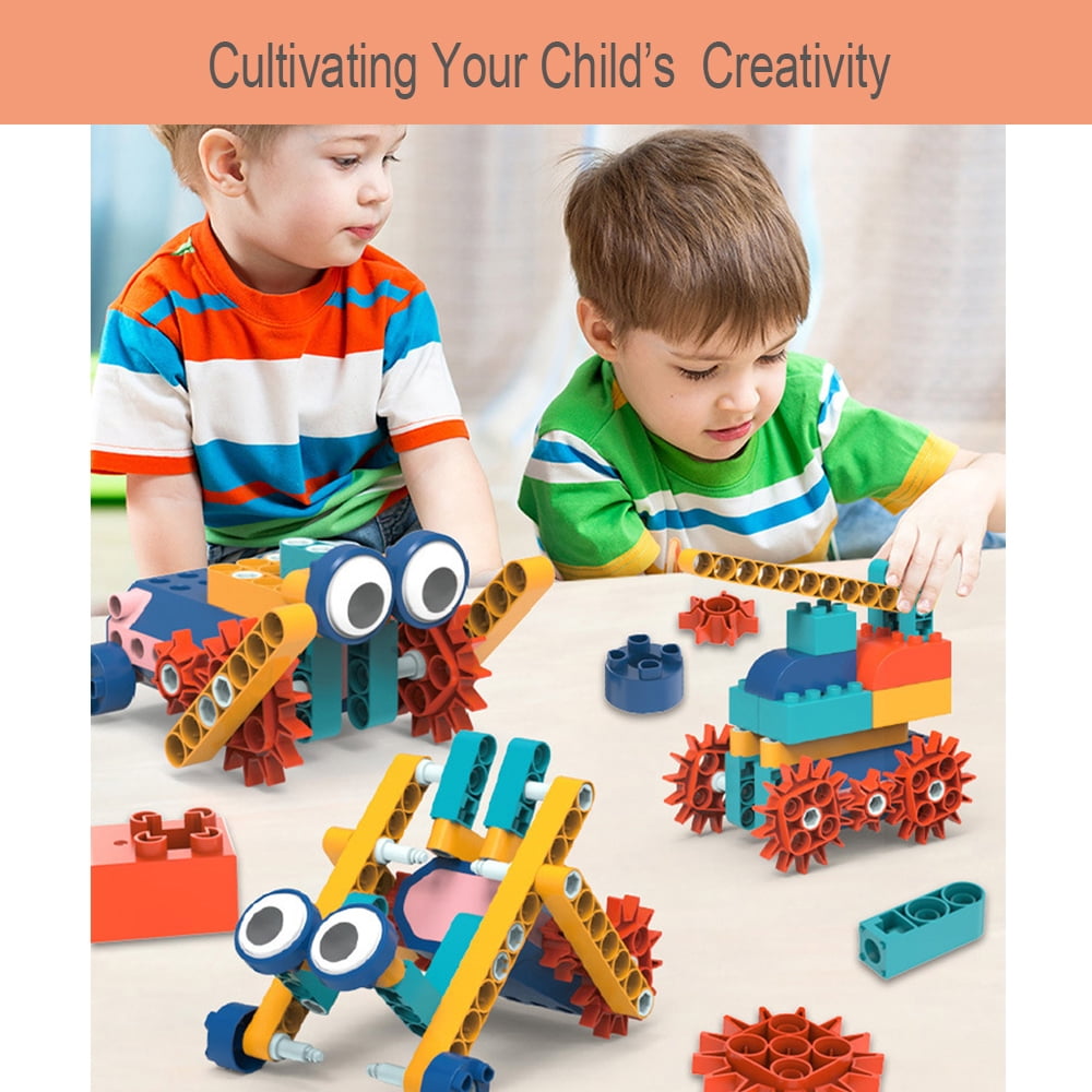 MEGICOT 116Pcs /119Pcs Electric Building Blocks Set for 6+ Year Old Children, Gear Drive Creative Engineering Construction Assembly Toys
