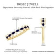 thumbnail image 6 of Rosec Jewels Anniversary Ring with Blue Sapphire and Diamond, Half Eternity Ring for Women, 10K Yellow Gold, US 4.00, 6 of 7