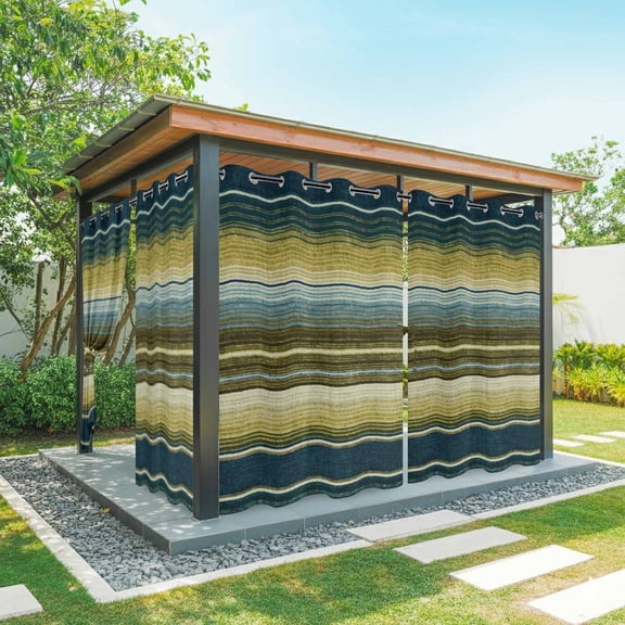 Outdoor Curtains for Patio, Waterproof Outside Curtains Privacy Blackout Curtain for Porch Pergola Cabana, 2 Panel 54W x 108L Inch
