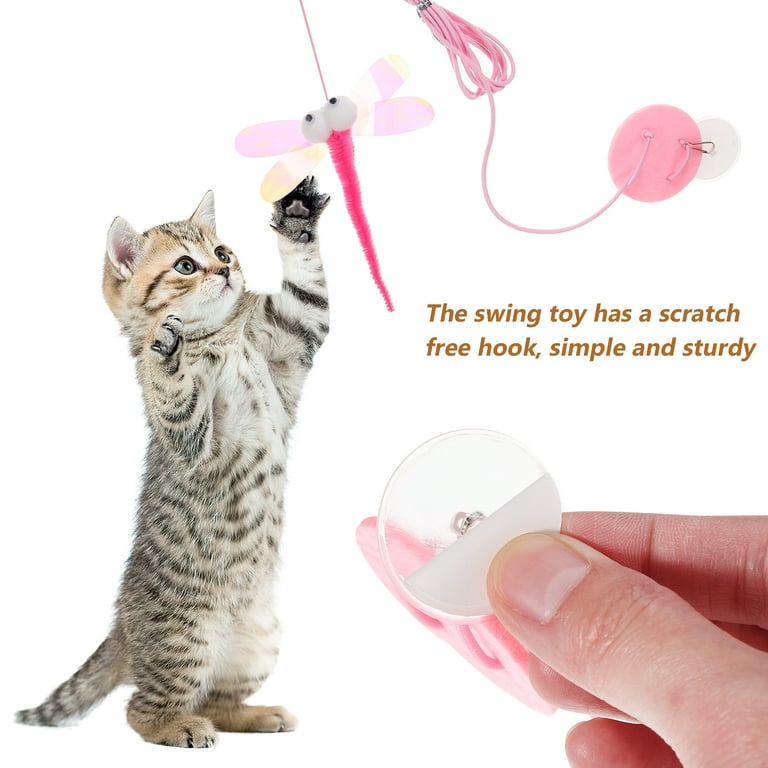 Pet Accessories Toys for Cat Interactive Wand Kitten Plush 4 Pcs Catnip  Attachments Fishing Rod Stick