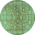 thumbnail image 1 of Ahgly Company Indoor Round Persian Turquoise Blue Traditional Area Rugs, 4' Round, 1 of 4