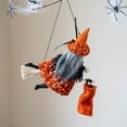thumbnail image 5 of Halloween Hanging Witch Decor - 9.06 Inch Witch Doll with Broomstick and Detailed Skirt - Flying Sorceress Ornament for Window Door Tree Indoor Outdoor Halloween Party Haunted House Decorations, 5 of 7