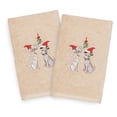 thumbnail image 3 of Linum Home Textiles Christmas Cute Couple Embroidered Turkish Cotton Hand Towel - Set of 2, 3 of 7