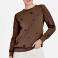 thumbnail image 2 of Yajing Oversized Sweatshirt for Women Xxxxxl Brown Ladies Loose Large Long Sleeved T Shirt Star Printed Sweater, 2 of 3