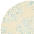 thumbnail image 4 of SAFAVIEH Bella Glenna Medallion Floral Wool Area Rug, Beige/Turquoise, 5' x 5' Round, 4 of 5