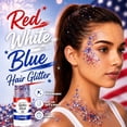 thumbnail image 3 of High-Shine Glitter & Sequins – Red, White & Blue Star-Shaped Glitter Stick for Face & Body; Patriotic 250th Celebration & Sports-Themed Makeup(D,2PCS), 3 of 6