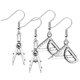 thumbnail image 1 of 2 pares de pendientes creativos de arquitecto, brújula, orejeras, joyería, triángulo, regla, colgante, aleación, regalo, adornos, decoración para disfraces., 1 of 8