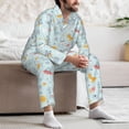 thumbnail image 7 of Daiia Space With Dino Astronauts for Men's Long-Sleeved Pajama Set – Soft & Comfortable Sleepwear Button-Up Pajamas Cozy Lounge Wear-XX-Large, 7 of 7