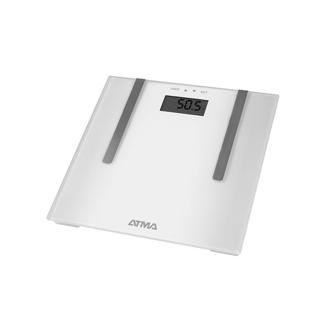 Bascula Digital Atma Vidrio Templado Medición Imc Color Blanco BA7604MX