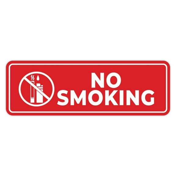 Standard NO Smoking Thank You (Cigarette Lighter) Sign (Red) - Large