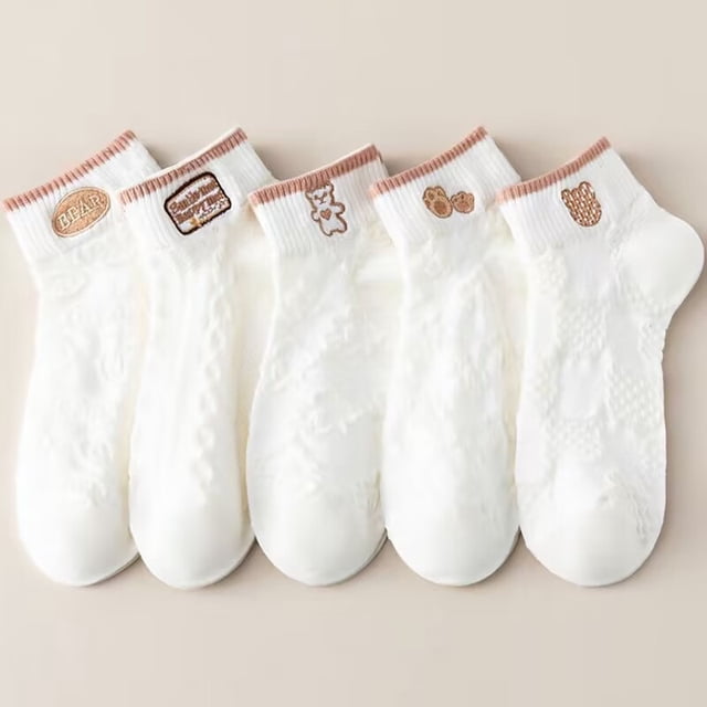 Calcetines cortos de color liso para mujer, informales, de algodón, transpirables, de moda, para primavera y verano